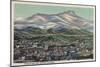 Trinidad, Colorado - Fisher's Peak and City View-Lantern Press-Mounted Art Print