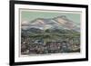 Trinidad, Colorado - Fisher's Peak and City View-Lantern Press-Framed Premium Giclee Print