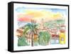 Trinidad Cuba Cityview with Caribbean Sunrise-M. Bleichner-Framed Stretched Canvas