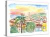 Trinidad Cuba Cityview with Caribbean Sunrise-M. Bleichner-Stretched Canvas