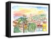 Trinidad Cuba Cityview with Caribbean Sunrise-M. Bleichner-Framed Stretched Canvas