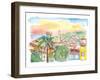 Trinidad Cuba Cityview with Caribbean Sunrise-M. Bleichner-Framed Art Print