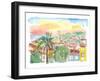 Trinidad Cuba Cityview with Caribbean Sunrise-M. Bleichner-Framed Art Print