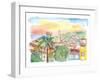 Trinidad Cuba Cityview with Caribbean Sunrise-M. Bleichner-Framed Art Print