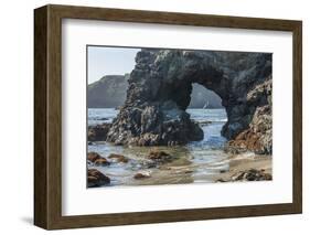 Trinidad State Bach, California. Coastal Arch at College Cove-Michael Qualls-Framed Photographic Print