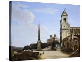 Trinita' Dei Monti and the French Academy, Rome-Giovanni Battista Caracciolo-Stretched Canvas