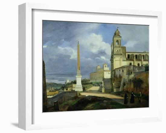 Trinita Dei Monti and the Villa Medici, Rome, 1808-Francois-Marius Granet-Framed Giclee Print