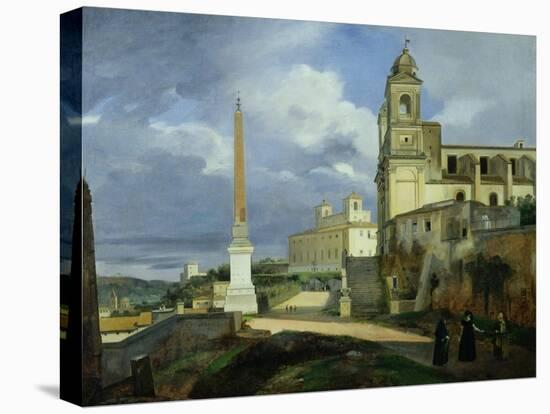 Trinita Dei Monti and the Villa Medici, Rome, 1808-Francois-Marius Granet-Stretched Canvas