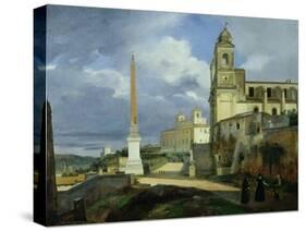 Trinita Dei Monti and the Villa Medici, Rome, 1808-Francois-Marius Granet-Stretched Canvas