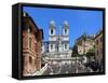 Trinita Dei Monti Church, Rome, Lazio, Italy, Europe-Vincenzo Lombardo-Framed Stretched Canvas