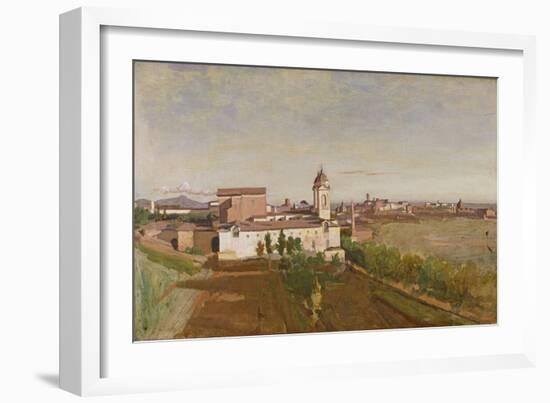 Trinita Dei Monti from the Villa Medici, C.1830-34-Jean-Baptiste-Camille Corot-Framed Giclee Print