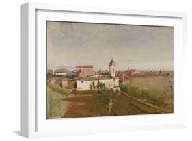 Trinita Dei Monti from the Villa Medici, C.1830-34-Jean-Baptiste-Camille Corot-Framed Giclee Print