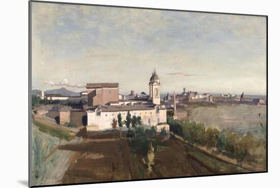 Trinita Dei Monti from the Villa Medici, C1830-1834-Jean-Baptiste-Camille Corot-Mounted Giclee Print