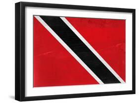 Trinitad And Tobago Flag Design with Wood Patterning - Flags of the World Series-Philippe Hugonnard-Framed Art Print
