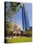 Trinity Church and the John Hancock Tower, Copley Square, Boston, Massachusetts, USA-Amanda Hall-Stretched Canvas