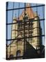 Trinity Church Reflected in the John Hancock Tower, Copley Square, Boston, New England-Amanda Hall-Stretched Canvas