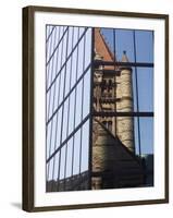 Trinity Church Reflected in the John Hancock Tower, Copley Square, Boston, New England-Amanda Hall-Framed Photographic Print