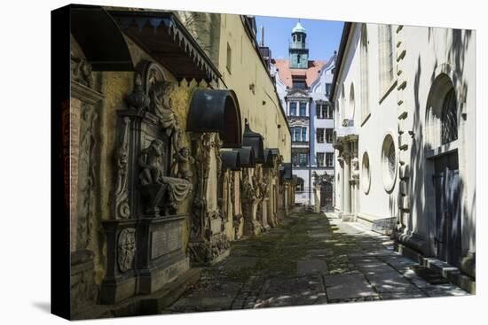 Trinity Church's Cemetery Grave Markers, Church of the Holy Trinity, Regensburg, Bavaria, Germany-Michael Runkel-Stretched Canvas