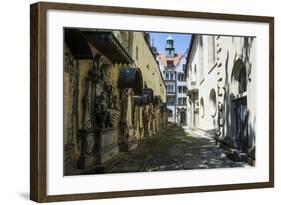 Trinity Church's Cemetery Grave Markers, Church of the Holy Trinity, Regensburg, Bavaria, Germany-Michael Runkel-Framed Photographic Print