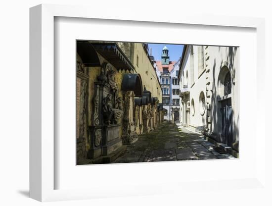 Trinity Church's Cemetery Grave Markers, Church of the Holy Trinity, Regensburg, Bavaria, Germany-Michael Runkel-Framed Photographic Print