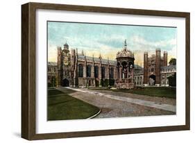 Trinity College Fountain, Cambridge, Cambridgeshire, Late 19th Century-null-Framed Giclee Print