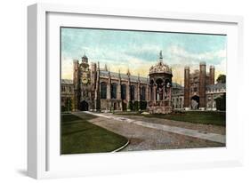 Trinity College Fountain, Cambridge, Cambridgeshire, Late 19th Century-null-Framed Giclee Print