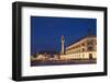 Trinity Column and High School in Main Square, Keszthely, Lake Balaton, Hungary, Europe-Ian Trower-Framed Photographic Print