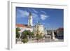 Trinity Column and Town Hall in Szechenyi Square, Pecs, Southern Transdanubia, Hungary, Europe-Ian Trower-Framed Photographic Print