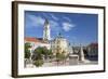 Trinity Column and Town Hall in Szechenyi Square, Pecs, Southern Transdanubia, Hungary, Europe-Ian Trower-Framed Photographic Print