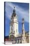 Trinity Column and Town Hall in Szechenyi Square, Pecs, Southern Transdanubia, Hungary, Europe-Ian Trower-Stretched Canvas