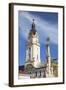 Trinity Column and Town Hall in Szechenyi Square, Pecs, Southern Transdanubia, Hungary, Europe-Ian Trower-Framed Photographic Print