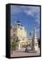 Trinity Column and Town Hall in Szechenyi Square, Pecs, Southern Transdanubia, Hungary, Europe-Ian Trower-Framed Stretched Canvas