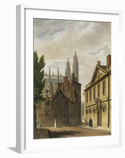 Trinity Hall, Cambridge, from The History of Cambridge, Engraved by Joseph Constantine Stadler-Augustus Charles Pugin-Framed Giclee Print