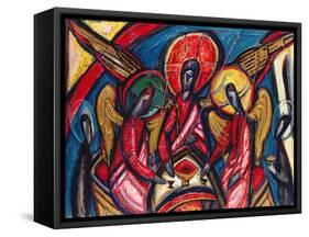 Trinity in Dark Tones, Genesis 18, 1994-Alek Rapoport-Framed Stretched Canvas