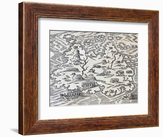 Trinity Island, Engraving from Universal Cosmology-Andre Thevet-Framed Giclee Print