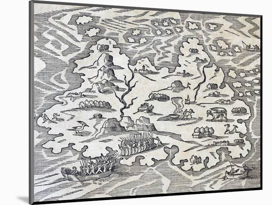Trinity Island, Engraving from Universal Cosmology-Andre Thevet-Mounted Giclee Print
