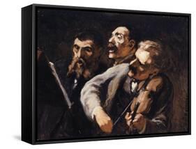 Trio d'amateurs-Honoré Daumier-Framed Stretched Canvas