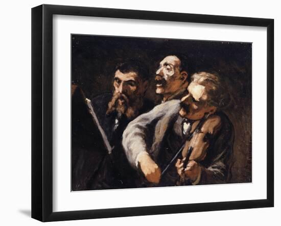 Trio d'amateurs-Honoré Daumier-Framed Giclee Print