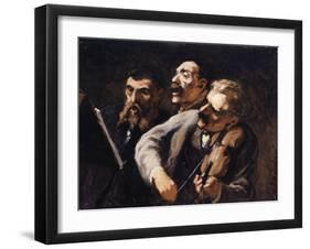 Trio d'amateurs-Honoré Daumier-Framed Giclee Print