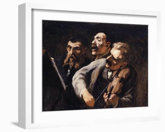 Trio d'amateurs-Honoré Daumier-Framed Giclee Print