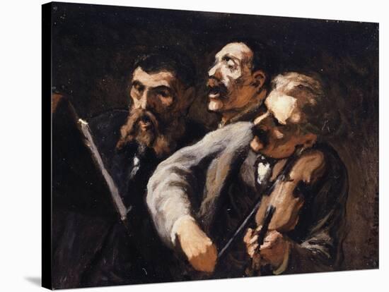 Trio d'amateurs-Honoré Daumier-Stretched Canvas