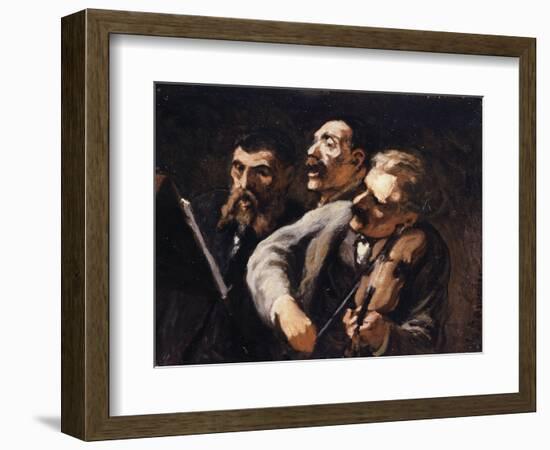 Trio d'amateurs-Honoré Daumier-Framed Giclee Print