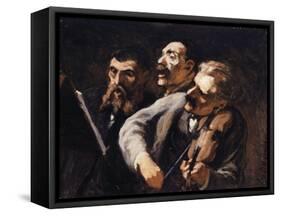 Trio d'amateurs-Honoré Daumier-Framed Stretched Canvas