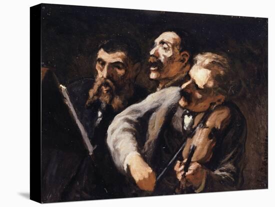 Trio d'amateurs-Honoré Daumier-Stretched Canvas