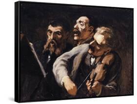 Trio d'amateurs-Honoré Daumier-Framed Stretched Canvas