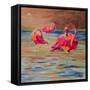 Trio Flamingos-Ormsby, Anne Ormsby-Framed Stretched Canvas