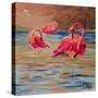 Trio Flamingos-Ormsby, Anne Ormsby-Stretched Canvas