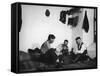 Trio of Czech Peasants Playing Cards in the Season Workers House on the Anyala Farm-Margaret Bourke-White-Framed Stretched Canvas