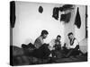 Trio of Czech Peasants Playing Cards in the Season Workers House on the Anyala Farm-Margaret Bourke-White-Stretched Canvas