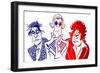 trio of French revolutionary leaders, 2019-Neale Osborne-Framed Giclee Print